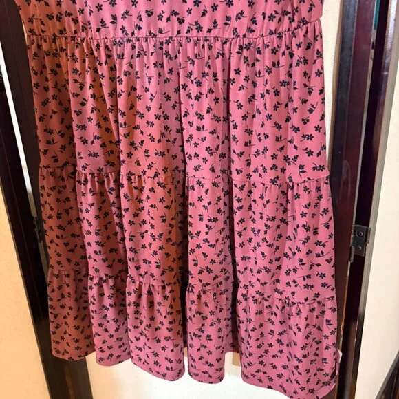 Kaileigh Pink Floral Tiered Dress XL - Picture 6 of 11